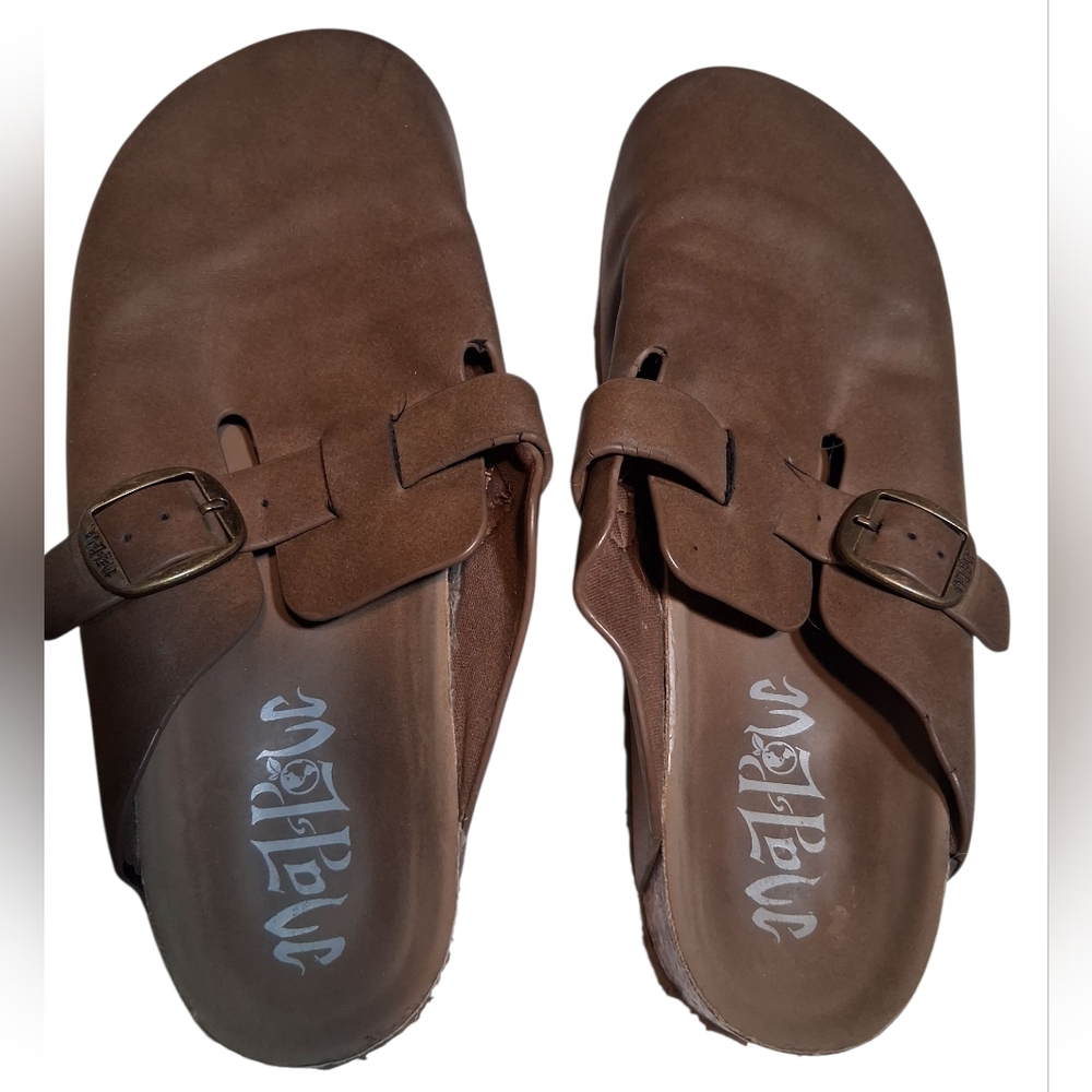 Mules Clog Style with Buckle-  Mad Love Brown – Approx Women’s 7.5–8
